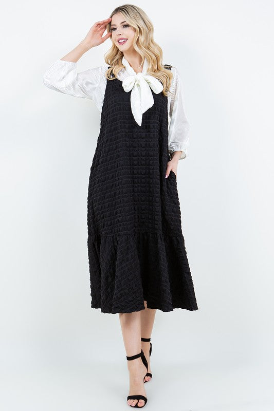 Eva Overall Dress-Black
