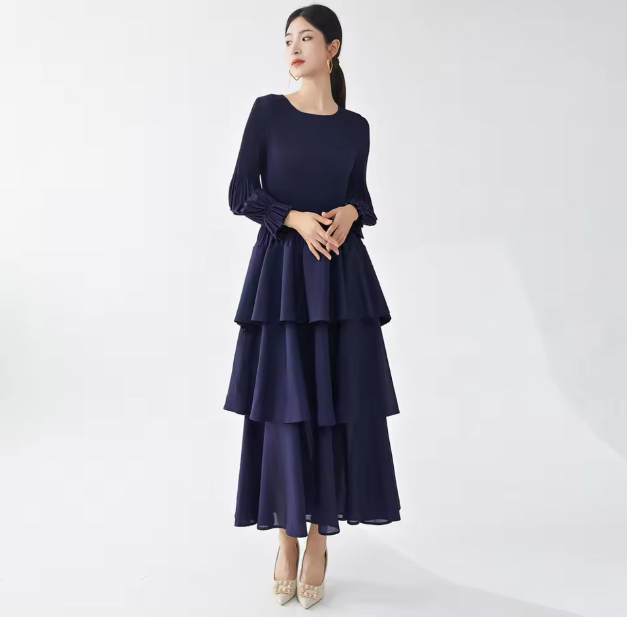 Willow Dress-Navy