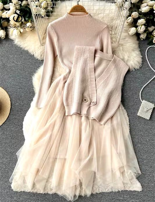 Jennifer Dress and Vest-Creme