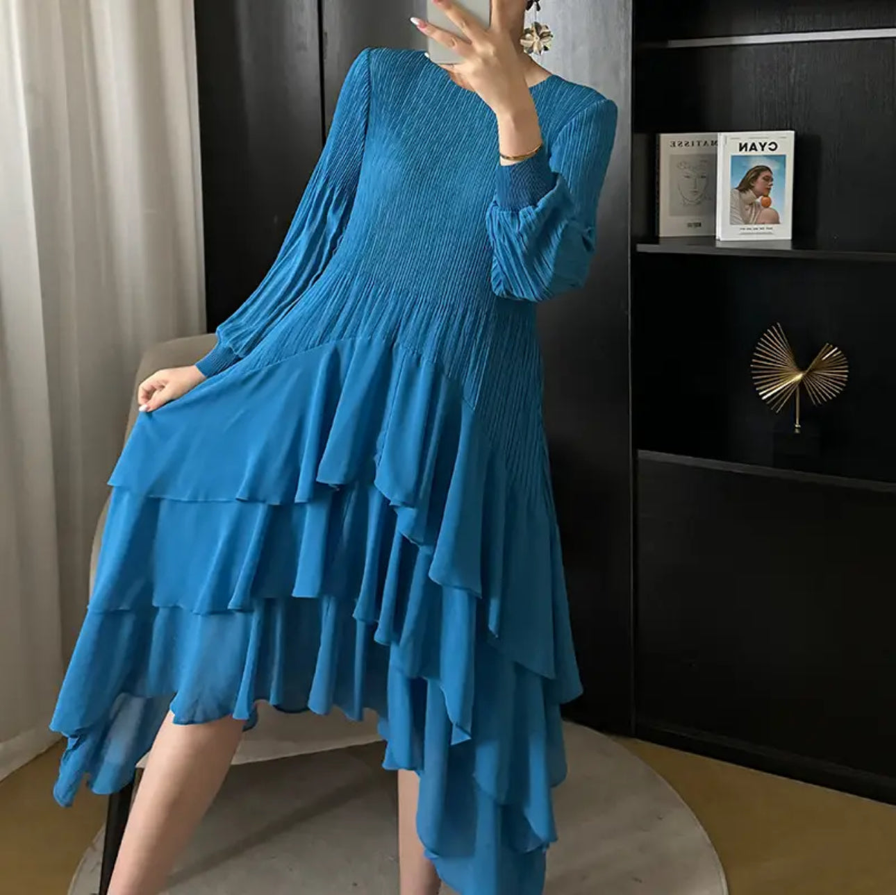 Rachel Midi Dress-Blue