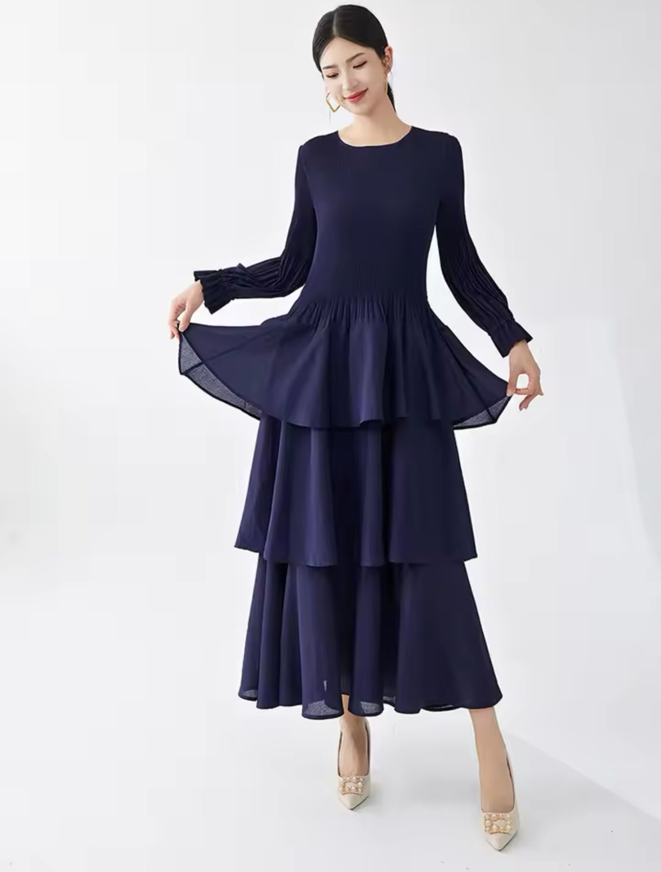 Willow Dress-Navy