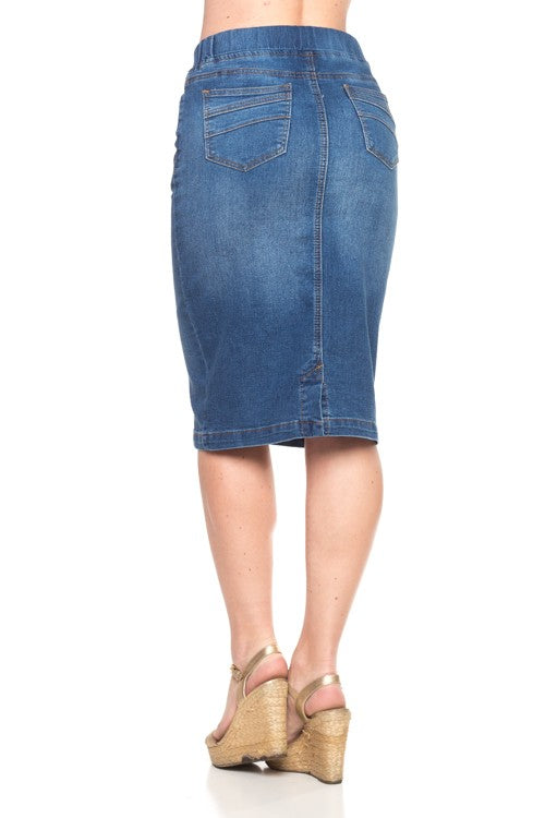 Callie Indigo Wash Denim Skirt