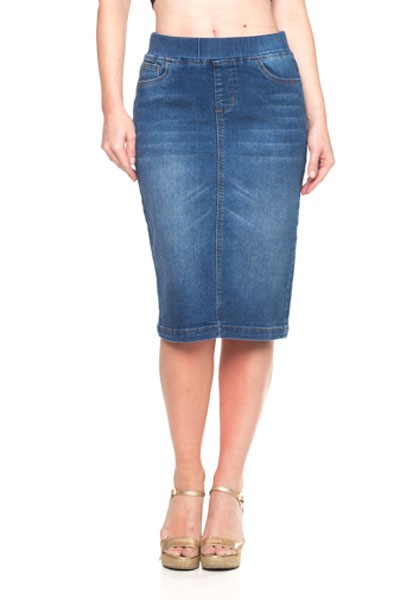 Callie Indigo Wash Denim Skirt