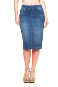 Callie Indigo Wash Denim Skirt – Be Modest Boutique